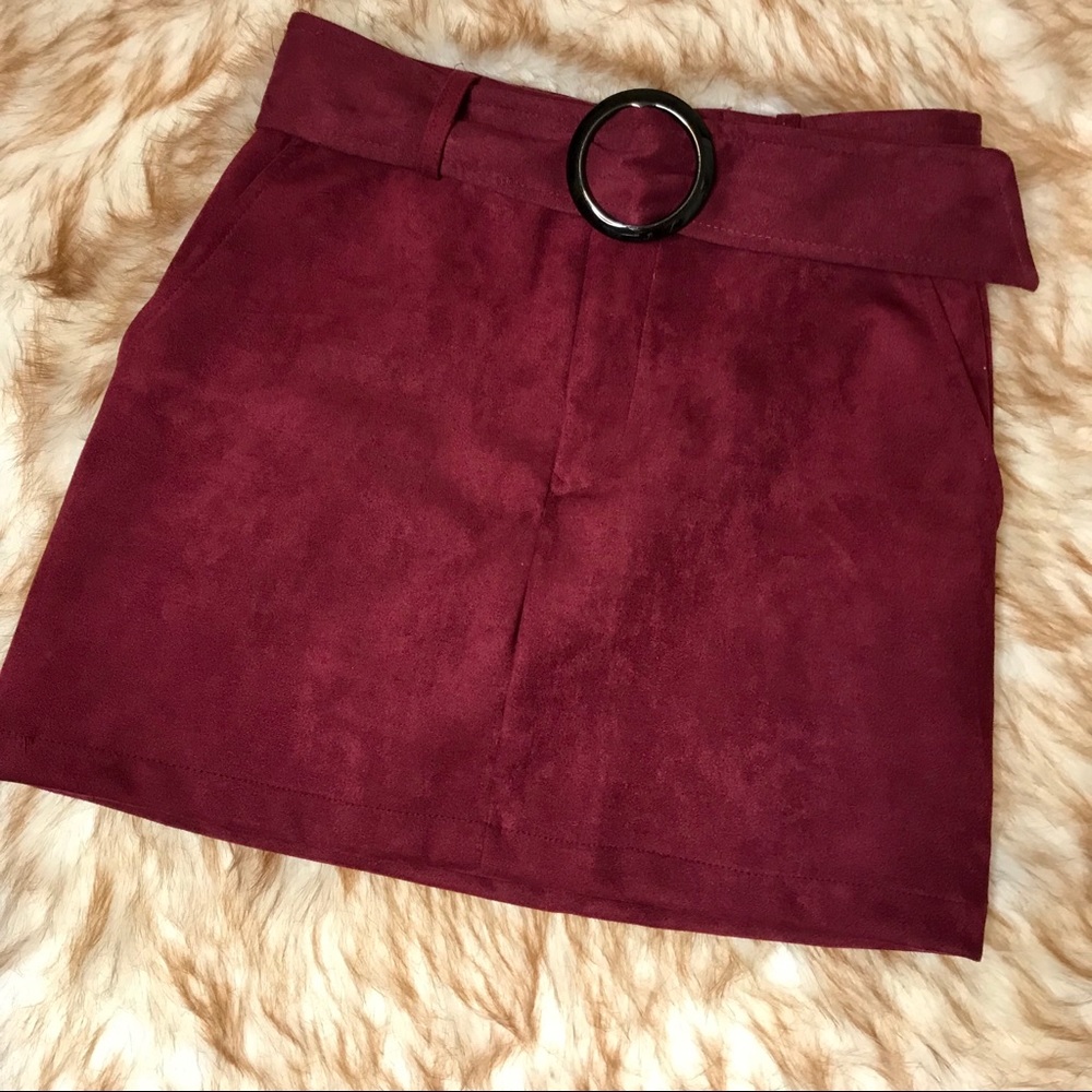 Belted suede mini skirt. Like new!